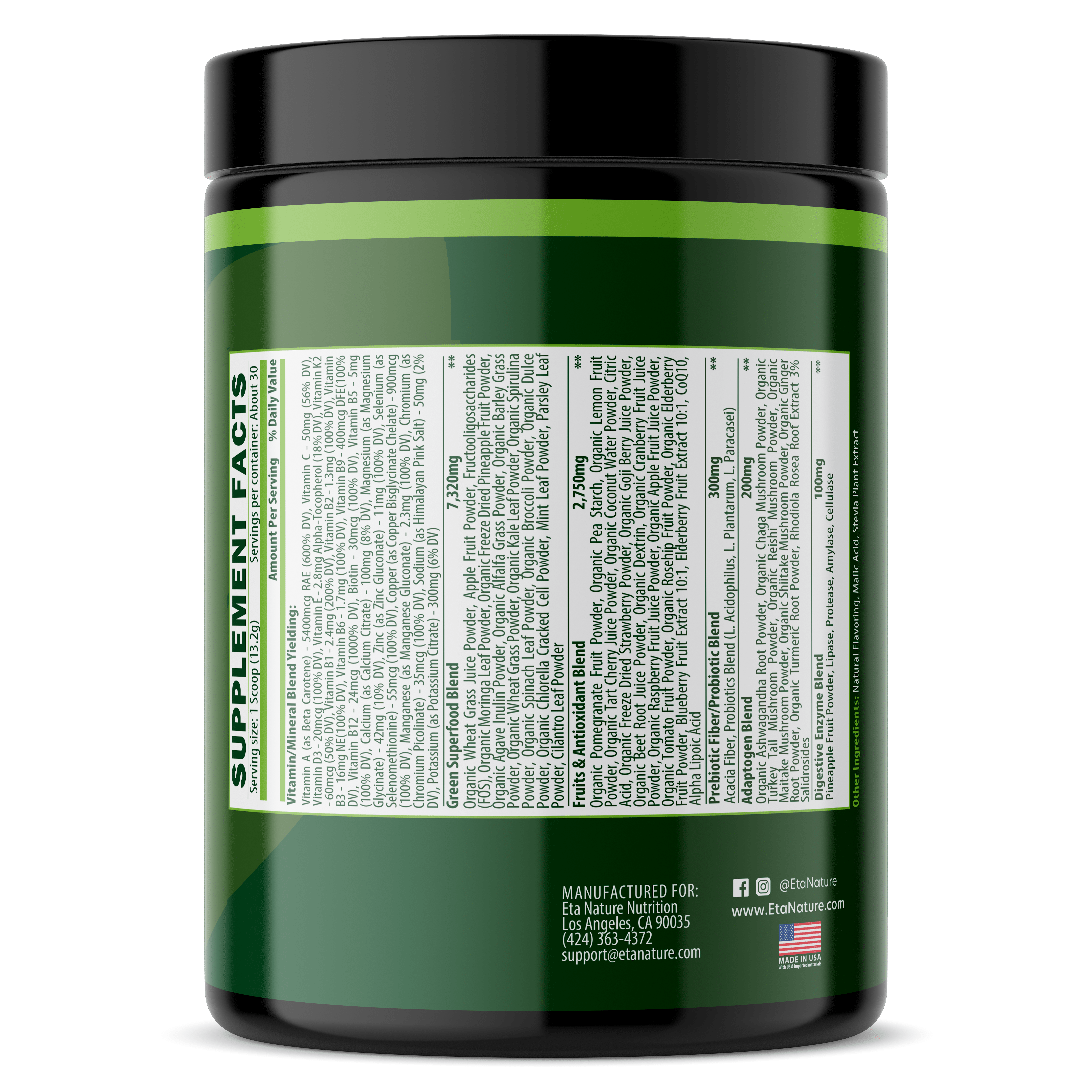 Nutrition Facts Trader Joe's Green Powder New Trader Joe's