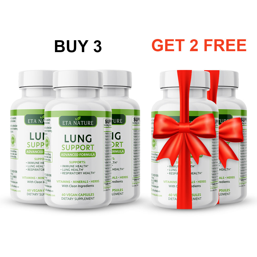  Lung Support Supplement - Natural Capsules for Lung